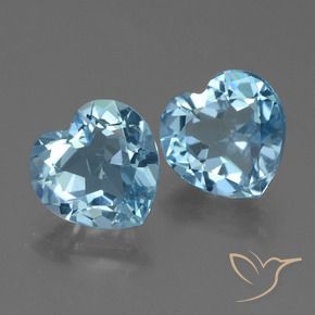 Pedras preciosas de Topázio Céu azul natural de 5.51 ct, Coração, VVS