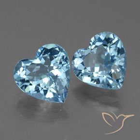 Pedras preciosas de Topázio Céu azul natural de 5.97 ct, Coração, VVS