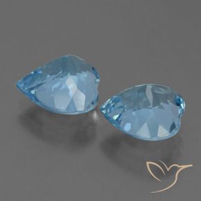 Pedras preciosas de Topázio Céu azul natural de 5.97 ct, Coração, VVS