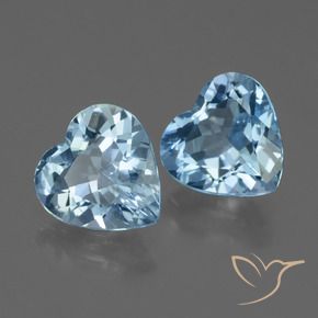 Pedras preciosas de Topázio Céu azul natural de 5.06 ct, Coração, VVS-VS