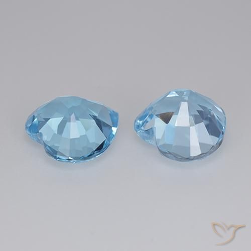 Pedras preciosas de Topázio Céu azul natural de 6.37 ct, Coração, VVS-VS