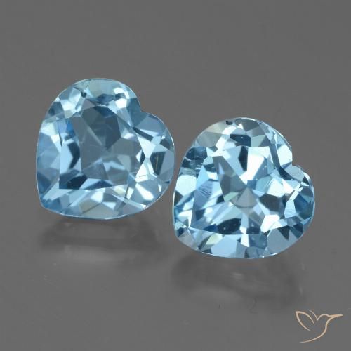 5.67ctw Natural Azul Suíço Topázio, Coração, VVS