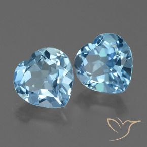 Pedras preciosas de Topázio Azul Suíço natural de 5.67 ct, Coração, VVS