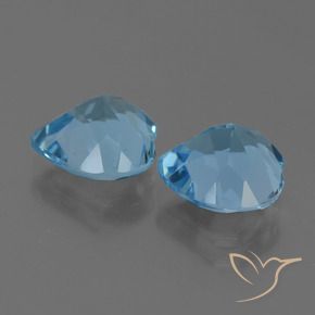 Pedras preciosas de Topázio Azul Suíço natural de 5.67 ct, Coração, VVS