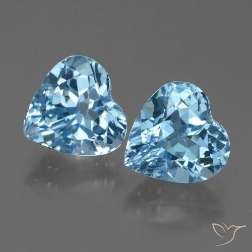 5.84ctw Natural Azul Suíço Topázio, Coração, VVS