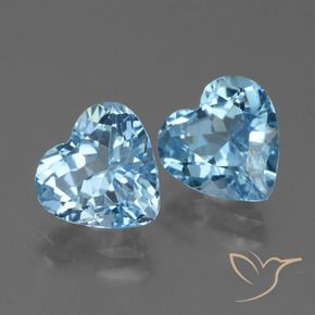 Pedras preciosas de Topázio Azul Suíço natural de 5.84 ct, Coração, VVS