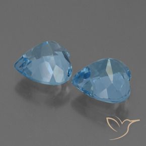 Pedras preciosas de Topázio Azul Suíço natural de 5.84 ct, Coração, VVS