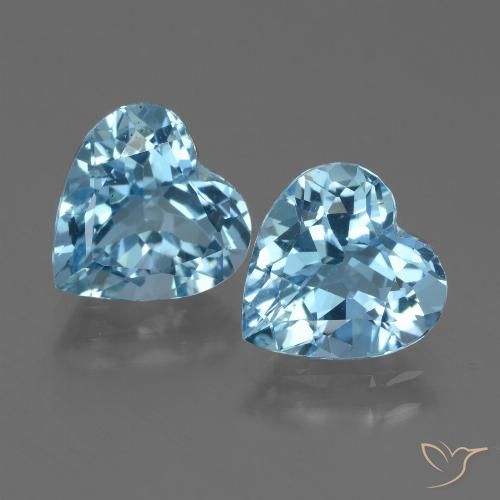 5.80ctw Natural Céu azul Topázio, Coração, VVS