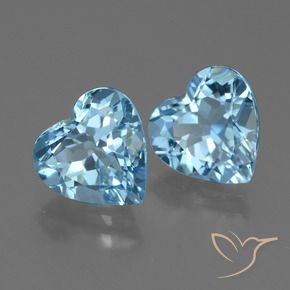 Pedras preciosas de Topázio Céu azul natural de 5.80 ct, Coração, VVS