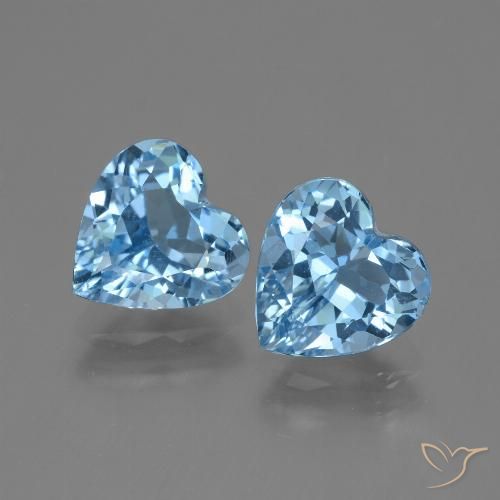 5.54ctw Natural Azul Suíço Topázio, Coração, VVS-VS