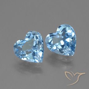Pedras preciosas de Topázio Azul Suíço natural de 5.54 ct, Coração, VVS-VS