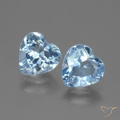5.95ctw Natural Céu azul Topázio, Coração, VVS