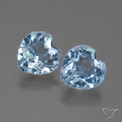 5.83ctw Natural Céu azul Topázio, Coração, VVS