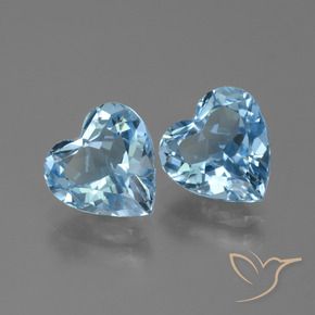 Pedras preciosas de Topázio Céu azul natural de 6.30 ct, Coração, VVS