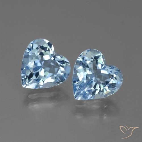 5.73ctw Natural Céu azul Topázio, Coração, VVS-VS
