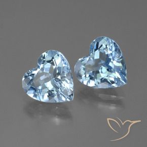Pedras preciosas de Topázio Céu azul natural de 5.73 ct, Coração, VVS-VS
