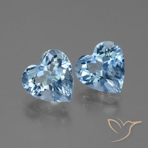 Pedras preciosas de Topázio Azul Suíço natural de 5.71 ct, Coração, VVS
