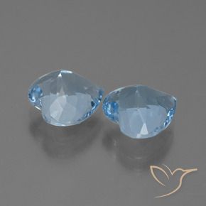 Pedras preciosas de Topázio Azul Suíço natural de 5.71 ct, Coração, VVS