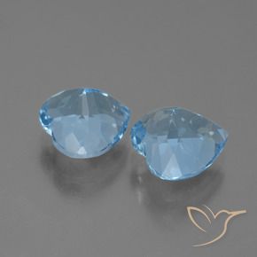 Pedras preciosas de Topázio Céu azul natural de 6.37 ct, Coração, VVS-VS