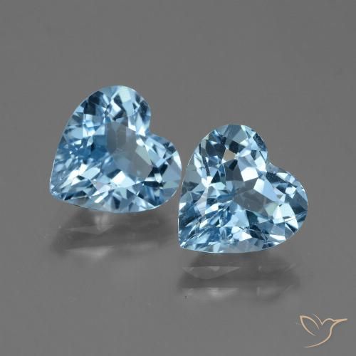 5.43ctw Natural Azul Suíço Topázio, Coração, VVS-VS