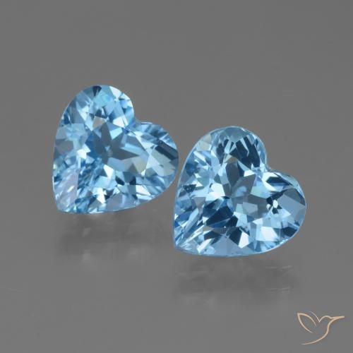 5.27ctw Natural Azul Suíço Topázio, Coração, VVS-VS