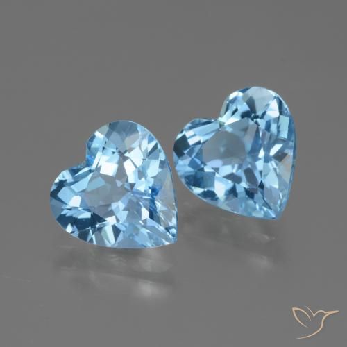 Pedras preciosas de Topázio Azul Suíço natural de 5.27 ct, Coração, VVS-VS
