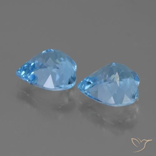 Pedras preciosas de Topázio Azul Suíço natural de 5.27 ct, Coração, VVS-VS