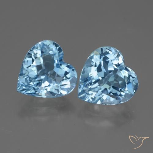 5.83ctw Natural Céu azul Topázio, Coração, VVS
