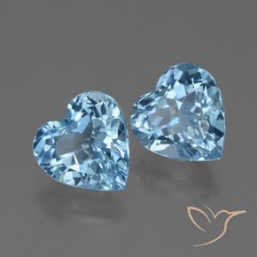 Pedras preciosas de Topázio Céu azul natural de 5.83 ct, Coração, VVS