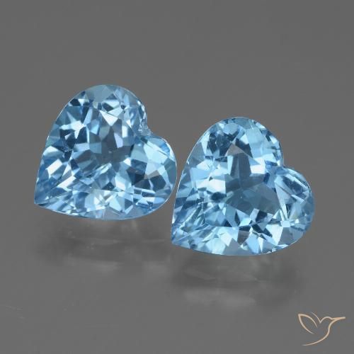 5.75ctw Natural Céu azul Topázio, Coração, VVS