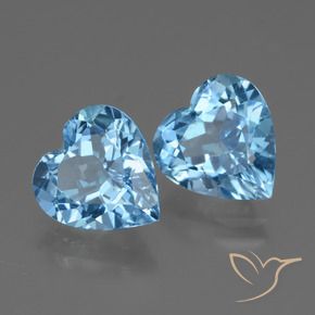 Pedras preciosas de Topázio Céu azul natural de 5.75 ct, Coração, VVS
