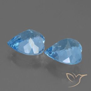 Pedras preciosas de Topázio Céu azul natural de 5.75 ct, Coração, VVS