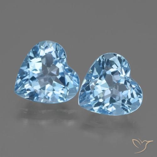 5.86ctw Natural Céu azul Topázio, Coração, VVS