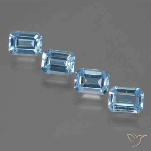4.98ctw Natural Azul Suíço Topázio, Corte Esmeralda, VVS-VS