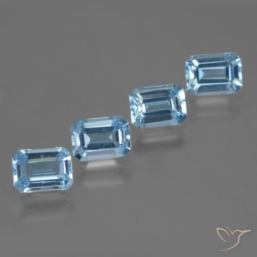 Pedras preciosas de Topázio Azul Suíço natural de 4.98 ct, Corte Octógono / Esmeralda, VVS-VS