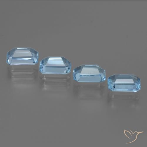 Pedras preciosas de Topázio Azul Suíço natural de 4.98 ct, Corte Octógono / Esmeralda, VVS-VS