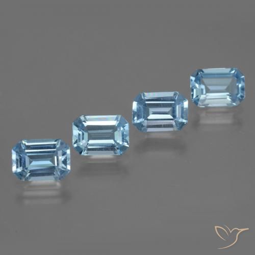 Pedras preciosas de Topázio Azul Suíço natural de 4.18 ct, Corte Octógono / Esmeralda, VVS-VS