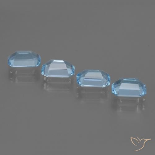 Pedras preciosas de Topázio Azul Suíço natural de 4.18 ct, Corte Octógono / Esmeralda, VVS-VS