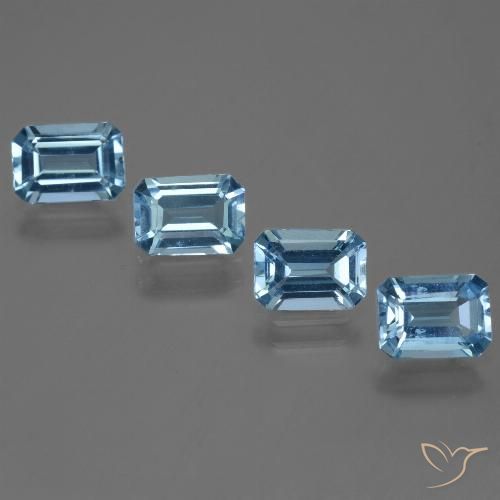4.56ctw Natural Azul Suíço Topázio, Corte Esmeralda, VVS-VS