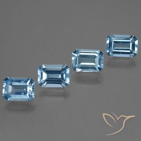 Pedras preciosas de Topázio Azul Suíço natural de 4.56 ct, Corte Octógono / Esmeralda, VVS-VS