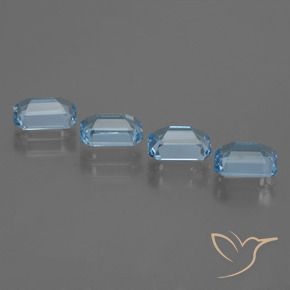 Pedras preciosas de Topázio Azul Suíço natural de 4.56 ct, Corte Octógono / Esmeralda, VVS-VS