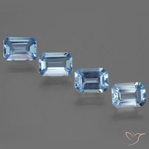 4.70ctw Natural Azul Suíço Topázio, Corte Esmeralda, VVS-VS
