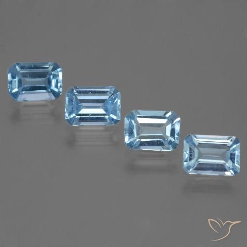 4.76ctw Natural Céu azul Topázio, Corte Esmeralda, VVS-VS