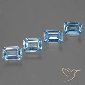 Pedras preciosas de Topázio Céu azul natural de 4.76 ct, Corte Octógono / Esmeralda, VVS-VS