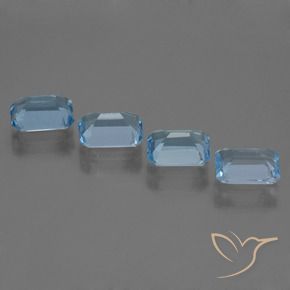 Pedras preciosas de Topázio Céu azul natural de 4.76 ct, Corte Octógono / Esmeralda, VVS-VS