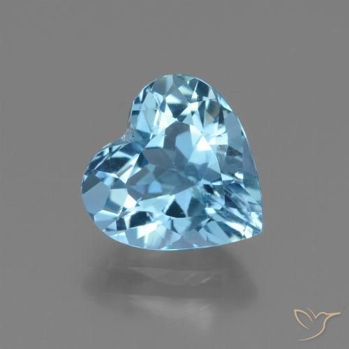 Topázio Azul Suíço Natural 2.94ct, Formato de coração, VVS