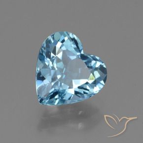 Topázio Azul Suíço Natural 2.94ct, Formato de coração, VVS