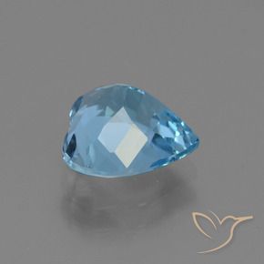 Topázio Azul Suíço Natural 2.94ct, Formato de coração, VVS