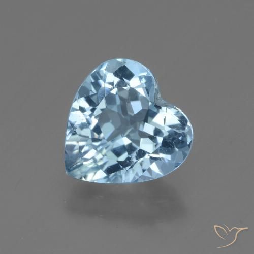 2.66ct Natural Céu azul Topázio, Coração, VVS