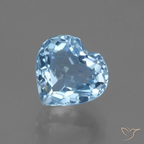 3.28ct Natural Azul Suíço Topázio, Coração, VVS-VS